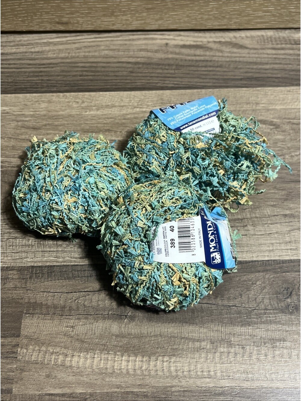 Mondial Frizz Italian Worsted Yarn Cotton Lot Of 3